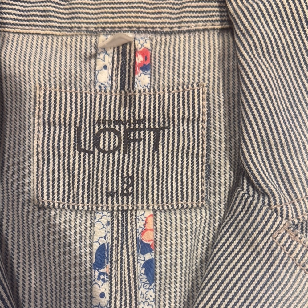 LOFT Beige Pinstripe Blazer - Picture 2 of 4